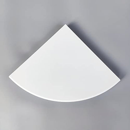 White Marble Corner Shower Shelf for Bathroom, 9'' x 9'' x 0.8'' Faux Marble Corner Shelves for Bathroom Wall Mounted Both Side Polished (1, White)