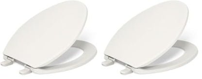 KOHLER K-4774-96 Brevia Elongated Toilet Seat with Quick-Release Hinges And Quick-Attach Hardware For Easy Clean, Biscuit (Pack of 2) - color: Biscuit, size: Elongated (Pack of 2)