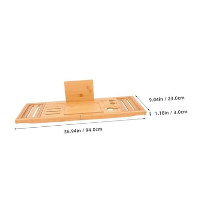 LIFKOME Bathtub Tray Expandable Bath Tub Table Bamboo Storage Rack for Bathroom Accessories