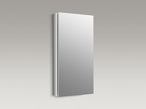 KOHLER 99001-NA Verdera 15" W x 30" H Bathroom Medicine Cabinet with Magnifying Mirror, Recessed or Surface Mount Bathroom Wall Cabinet, Slow-Close Doors - size: 15" W x 30" H, style: Magnifying Mirror + Slow Close