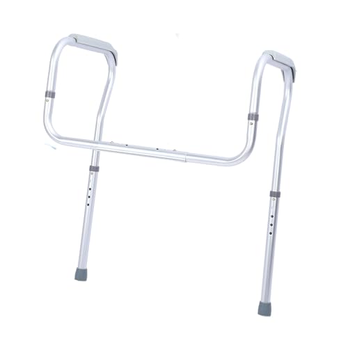 Aramox Bathroom Toilet Guardrail Aluminum Alloy Toilet Safety Frame 5 Level Height and Width Adjustable 220 Lb Support for Elderly Disabled Pregnant Women Recovery Use