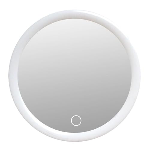 Suction Cup Magnifying Glass 10X Magnifying Mirror with Light Makeup Mirror with Lights White ABS for Bathroom, Bedroom, Hotel