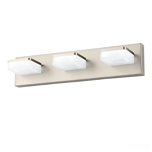Brushed Nickel Vanity Lights for Bathroom - 3 Light Vanity Light Fixture - Dimmable LED Wall Sconces - Daylight 5500K - Elegant Bath Light Fixtures for Over Mirror - size: 3-Light,20Inch