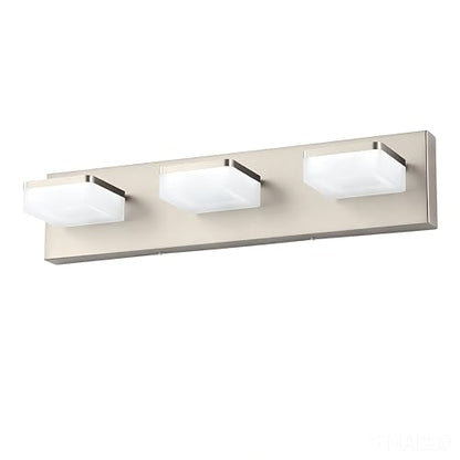 Brushed Nickel Vanity Lights for Bathroom - 3 Light Vanity Light Fixture - Dimmable LED Wall Sconces - Daylight 5500K - Elegant Bath Light Fixtures for Over Mirror - size: 3-Light,20Inch