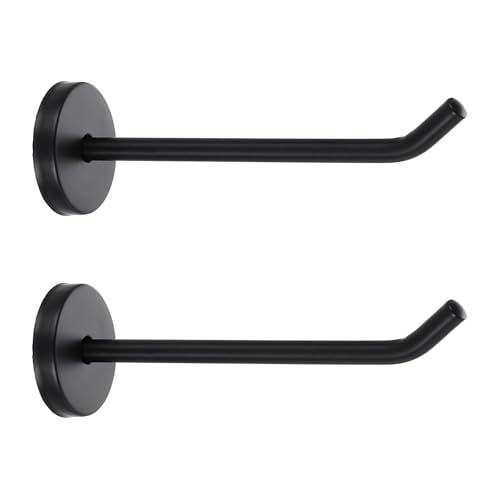 uxcell 2Pcs 4.7 Inch Coat Hooks, Stainless Steel Long Nose Wall Mount Hook, Robe Towel Hangers with Screws for Livingroom Bathroom Closets and Wardrobe, Black - color: Black, size: 4.7 Inch