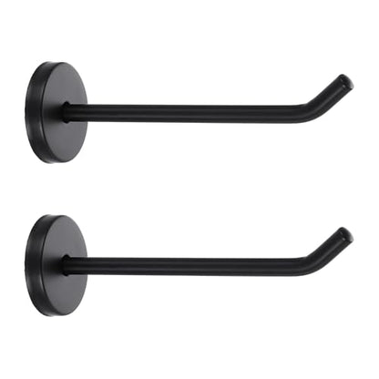 uxcell 2Pcs 4.7 Inch Coat Hooks, Stainless Steel Long Nose Wall Mount Hook, Robe Towel Hangers with Screws for Livingroom Bathroom Closets and Wardrobe, Black - color: Black, size: 4.7 Inch