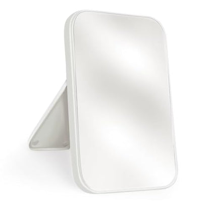 8-Inch Table Desk Vanity Makeup Mirror, Simple Portable Travel Mirror with Stand, Standing and Wall Hanging Dual-use, White - color: White