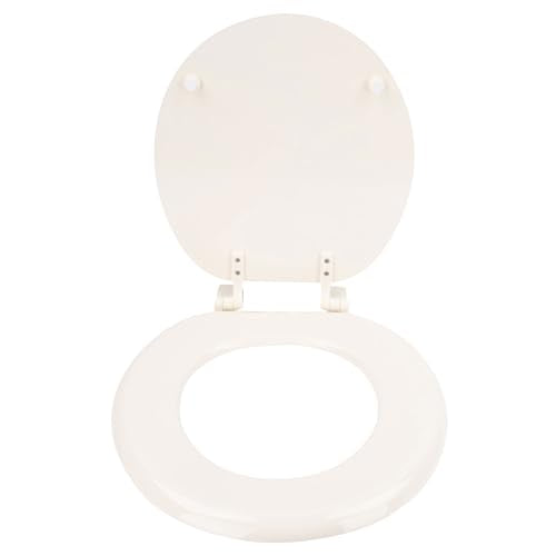 LDR 18.5 x 14.375 x 2 in. Round Molded Wood Toilet Seat 050 1066BS, Round Toilet Seat Replacement for Bathrooms, Durable Painted Finish, Easy Install Hardware, Bathroom Accessory for Home Improvement - color: Wood