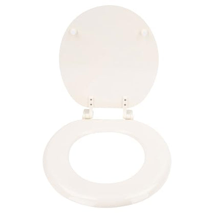 LDR 18.5 x 14.375 x 2 in. Round Molded Wood Toilet Seat 050 1066BS, Round Toilet Seat Replacement for Bathrooms, Durable Painted Finish, Easy Install Hardware, Bathroom Accessory for Home Improvement - color: Wood
