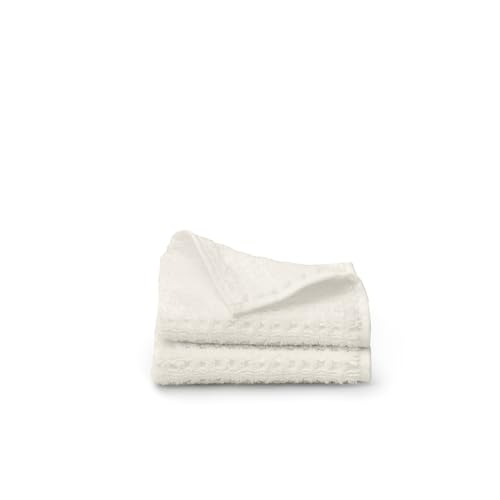 BOLL & BRANCH Turkish Waffle Washcloth Set, Cream | Set of 2 - 100% Organic Turkish Cotton - Lightweight Soft Absorbent Luxury Spa Washcloths, Waffle Weave Texture - Quick Dry - color: Cream, style: Turkish Waffle