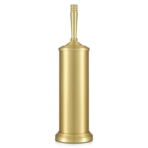 Gold Toilet Brush and Holder Set,Toilet Bowl Brush and Holder | Heavy Duty Toilet Brush for Bathroom, Stainless Steel Toilet Cleaner Brush,Deep Cleaning,Space Saving,Covered Brush - color: Gold
