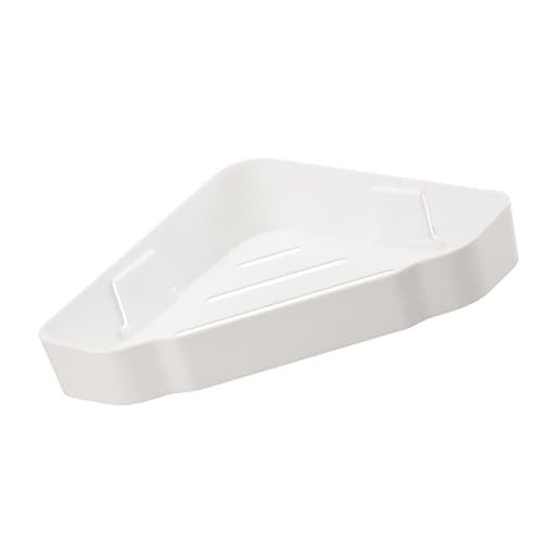 Corner Storage Shelf for Bathroom | Large Capacity Shower Organizer with Strong Wall Mount | No Drill Plastic Shelf for Toilet/Home | Water Block Tarnish Proof
