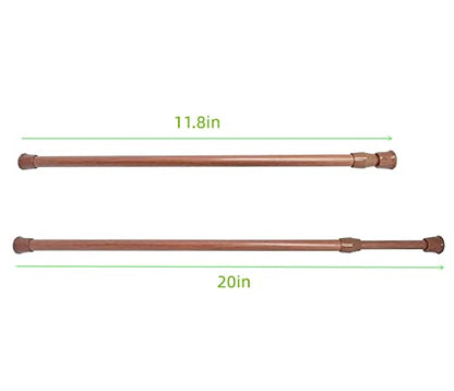 6 Pack Cupboard Bars Tension Rods 11.8-20 Inches Spring Tensions Rods Steel Adjustable Tension Curtain Rod Shower Rod Closet Rod Window Rods - color: Wood Grain, size: 11.8-20 inch