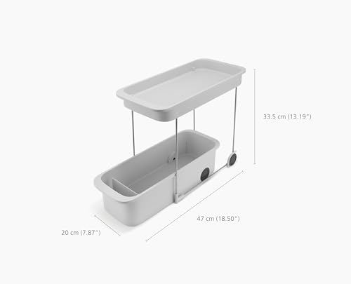 Joseph Joseph CupboardStore 2-Tier Easy-Access Wheeled Storage Caddy – Under-Sink Kitchen Organizer, Made from Recycled Plastic - size: 2-Tier