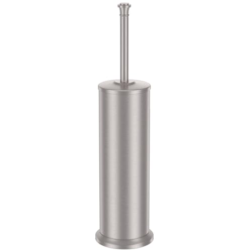 Stain Nickel Toilet Brush and Holder，Extra Long Handled Toilet Brush for Bathroom，Stainless Steel Heavy Duty Toilet Bowl Brush,Removable Inner Bowl,Deep Cleaning Dense Bristles Brush - color: Stain Nickel
