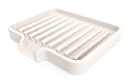 Silicone Soap Dish Tray and Sponge Holder with Drain Chute, Rectangular, Kitchen and Bathroom Sink Organizer (Vanilla Cream, 5.2"x4" (Set of 2), 7.2 Ounces) - color: Vanilla Cream, size: (SM) 5.2"x4" (2pcs)