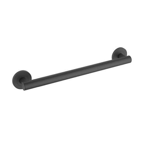 18 Inch Stainless Steel Bathroom Safety Grab Bar | Straight Design Grab Bar for Bathtubs and Showers, Shower Safety Grab Bars for Seniors, Wall Mounted Anti-Slip Support (Matte Black, KGB1118) - color: Matte Black