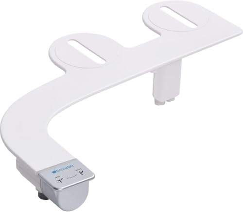 Brondell Bidet Attachment for Toilet SS-250 SimpleSpa Fresh Water Spray with Adjustable Water Pressure Side Arm Control, Slim Bidet Sprayer, Silver Knob (Dual Nozzle) - style: Fixed Dual Nozzle
