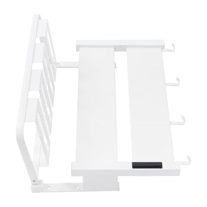 Electric Towel Warmer, Wall-Mounted Towel Heater with Timer, Foldable Shelf, 95-158℉ Temp, Aluminum Plug-in Bath Heater for Bathroom, 100W, IPX4 Water Prevention, 44lbs + 33lbs Capacity (Creamy White)