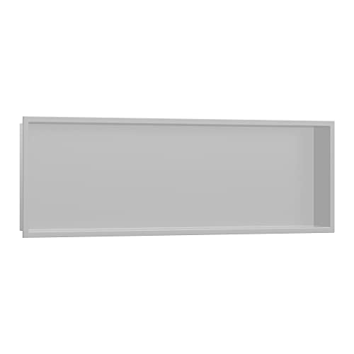 hansgrohe XtraStoris Original Recessed Wall Niche with Integrated Frame 12"x 36"x 4" in Concrete Grey, 56067380 - color: Concrete Grey, size: 12"x 36"x 4"