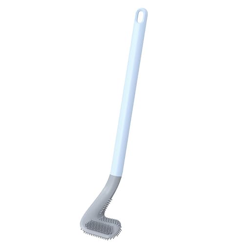 Golf Toilet Brush, Toilet Cleaning Brush, Flexible Bendable Silicone Long Handled Toilet Brush, 360° Deep Toilet Bowl Cleaning Brush,Quick Drying Toilet Brush for Bathroom with a Hook (Blue) - color: Blue