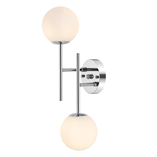 BYOLIIMA Modern Chrome Wall Sconce, 7.5" W x 20" H, G9 Base, Fully Dimmable, Ideal for Bathroom, Kitchen, Living Room, Office - color: Chrome