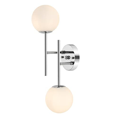 BYOLIIMA Modern Chrome Wall Sconce, 7.5" W x 20" H, G9 Base, Fully Dimmable, Ideal for Bathroom, Kitchen, Living Room, Office - color: Chrome