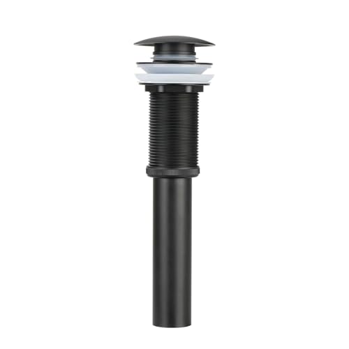 Pop-up Bathroom Sink Drain Stopper Without Overflow for Vessel Sink Lavotory Vanity, D01 (Matte Black) - color: Matte Black