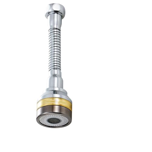 Kitchen Faucet Spray Head, Solid Brass and Stainless Steel, 360 Degree Rotatable Aerator – 3 Flow Mode Adjustable, High Pressure Booster, Anti-Splash, Water Saving Faucet Sink (Medium) - style: Medium