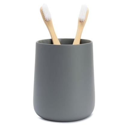Yew Design Matte Gray Bathroom Toothbrush Holder Cup - Round - color: Round Matte Gray