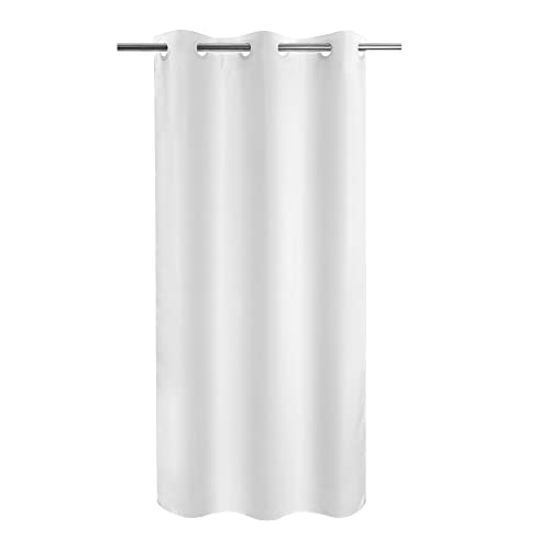 River Dream No Hook Stall Shower Curtain Microfiber Fabric - Soft 42" Width Shower Stall Curtain Hotel Grade, Waterproof & Machine Washable, White, 42x74 - color: White, size: 42"W x 74"L (Pack of 1)