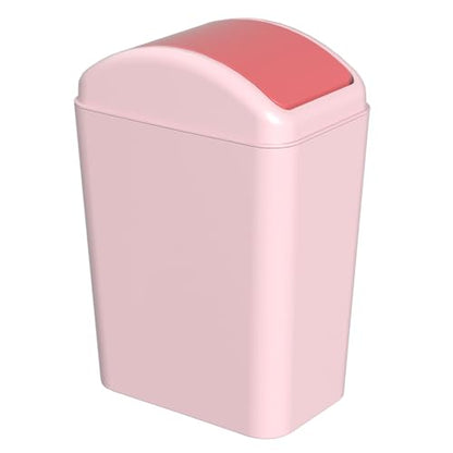 4.5 Gallon Slim Swing Top Garbage Can, Plastic Trash Bin with Lid | Pink Small Trash Bin, Waste Basket with Lid - color: Pink