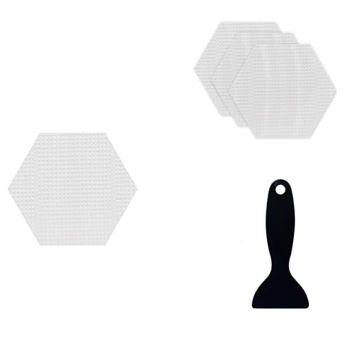 Anti-Slip Shower Stickers for Tub & Shower Floor 24 Pack 3.25”, Clear Hex Non-Slip Bathtub Stickers, 24 Pack 3.25”, Micro-Pyramid Grip, Scraper Included, Easy Apply