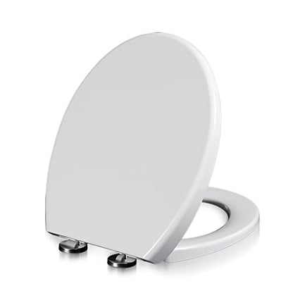 Shape Toilet Seat for Compact Toilet, Quick Release Heavy Duty Toilet Seat, Soft Close Toilet Seat Easy Clean Install, White - size: Round