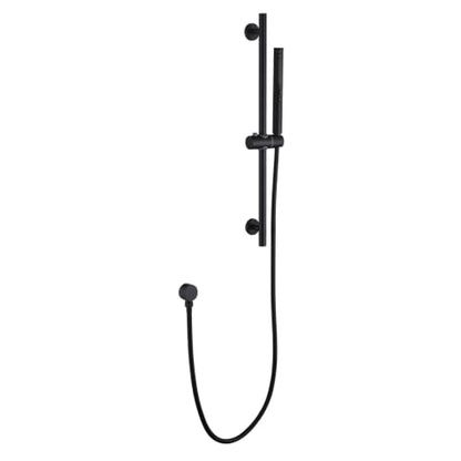 Shower Slide Bar with Handheld Sprayer 2 Modes Handle Shower 59" SUS304 Stainless Steel Hose, Shower Height and Angle Adjustable Wall Mounted Bathroom Shower System Remodel Hardware Matte Black - color: Matte Black-Round