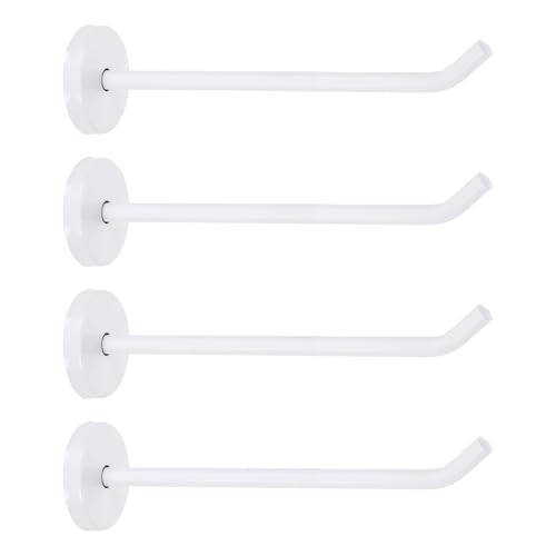 uxcell 4Pcs 5.7 Inch Coat Hooks, Stainless Steel Long Nose Wall Mount Hook, Robe Towel Hangers with Screws for Livingroom Bathroom Closets and Wardrobe, White - color: White, size: 5.7 Inch