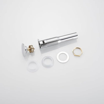 Bathroom Sink Drain, 1-1/2" to 1-3/4", Chrome | Bathroom Sink Stopper with Overflow Pop Up Drain Assembly Stopper Vessel Vanity Lavatory Commercial Bath Brass - color: Chrome
