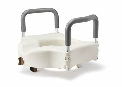 Medline Bariatric Raised Toilet Seat, Locking with Arm Rests, 4 Inch, 600 lb Capacity, Retail Packaging - Comfortable & Secure Solution for Heavy Individuals