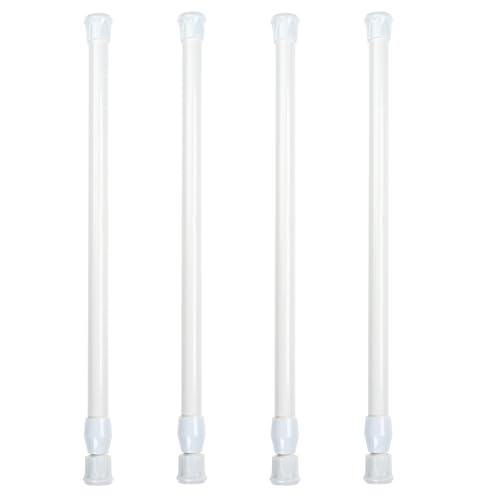 Bettli Spring Loaded Curtain Tension Rod Bit Holder Extensions 12-20 inches (White 4) - color: White 4