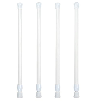 Bettli Spring Loaded Curtain Tension Rod Bit Holder Extensions 12-20 inches (White 4) - color: White 4