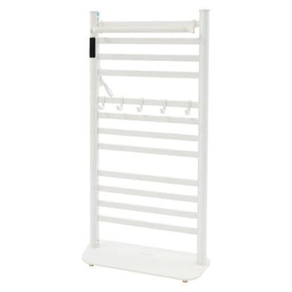 Freestanding Towel Warmer Rack, Heated Electric Carbon Fiber, Timer (White) | Place in Bathrooms to Warm Towels and Dry Clothes—Carbon Fiber Heating Eliminates Dampness, Spa‑Like Comfort Daily. - color: White