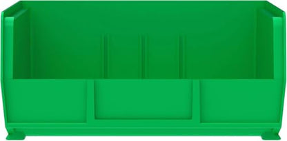 Akro-Mils 30235 AkroBins Plastic Storage Bins, 11"x11"x5", Green, 6-Pack | Space-Saving Stackable Bins for Garage, Pantry, Craft Organization - color: Green