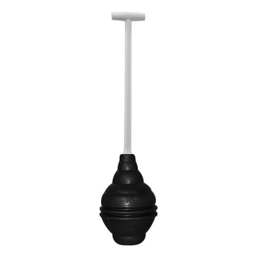 Universal Beehive Style Toilet Plunger with Easy Grip T-Handle, Heavy Duty Rubber Cup for Strong Suction, Powerful Drain Clog Remover for Toilets and Bathroom Drains, Durable Bathroom Plunger