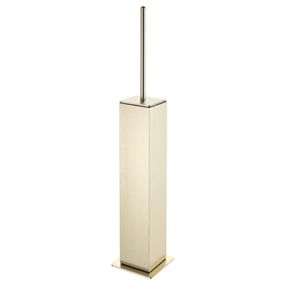 BGL Toilet Brush with Holder Set Brushed Gold Aluminium Standing for Bathroom Toilet Bowl Cleaner Brush and Holder Set, Square Design - color: Brushed Gold-standing
