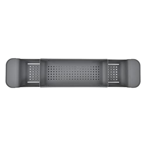 Telescopic Bathtub Holder, Eco-Friendly Bath Shelf, Caddy Tray for Book Lovers, for Bathroom Entertainment (Grey) - color: Gray