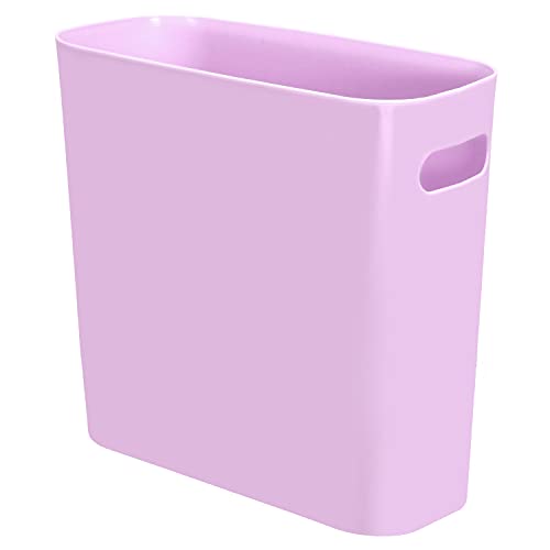 Youngever 1.5 Gallon Slim Trash Can, Plastic Garbage Container Bin, Small Trash Bin with Handles for Home Office, Living Room, Study Room, Kitchen, Bathroom (1 Pack Purple) - color: Purple