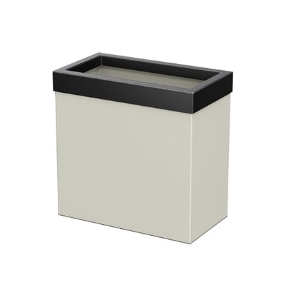 Gatco Modern Rectangle Wastebasket, Matte Pearl and Matte Black Combo - Stainless Steel Trash Can with Removable Lid, Leakproof, 3 Gallon Capacity for Bathroom, Bedroom, Kitchen, or Office - color: Matte Pearl / Black