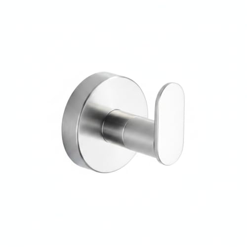 Wall Hook Stainless Steel Adhesive Mount for Bathroom Tile and Glass, Drill-Free Holder for Wet Towels and Robes (1 Piece) - size: 1.93 x 1.97 x 1.61 in