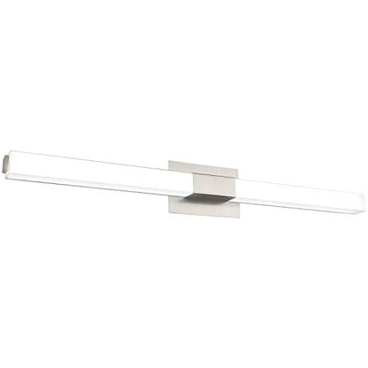 Bathroom Vanity Lighting fixtures 39.4" LED Satin Nickel Steel Frosted White Acrylic Shade Cool White Light 6000K for Bathroom - color: Brushed Nickel - Dimmable, size: 40 inch