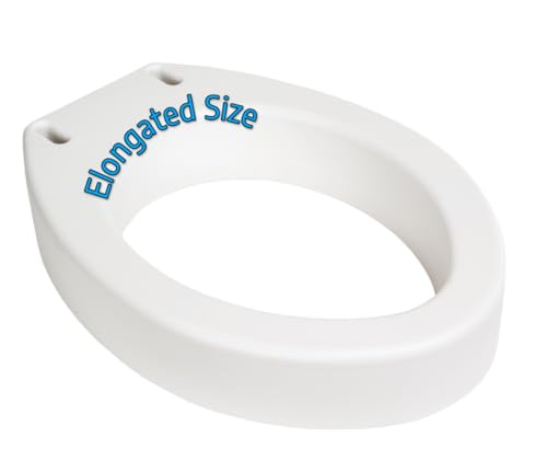 Essential Medical Supply Toilet Seat Riser for Elongated Bowl with 3.5" Rise - 19 x 14 x 3.5 Inch, Elevating and Raising Toilet Seat for Seniors, Adults and The Elderly with 300lb Weight Capacity